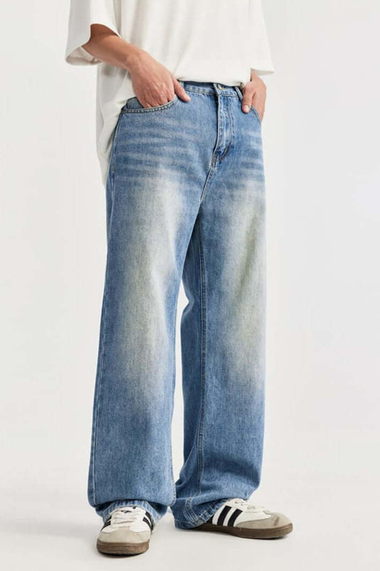 Herrjeans – Avslappnad Passform – Vida Ben – Bomullsdenim – Fullängd Vardagsstil