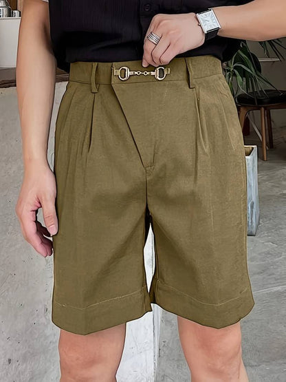 Herrshorts - Skräddarsydda med Frontveck - Avslappnad Passform - Justerbart Spänne