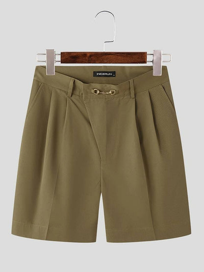 Herrshorts - Skräddarsydda med Frontveck - Avslappnad Passform - Justerbart Spänne