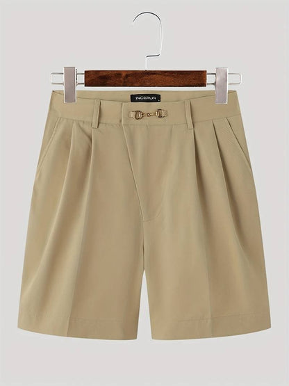 Herrshorts - Skräddarsydda med Frontveck - Avslappnad Passform - Justerbart Spänne