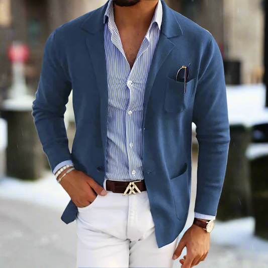 Herr Kavaj - Slim Fit - Enkelknäppt med Notch-slag - Elegant & Stilren