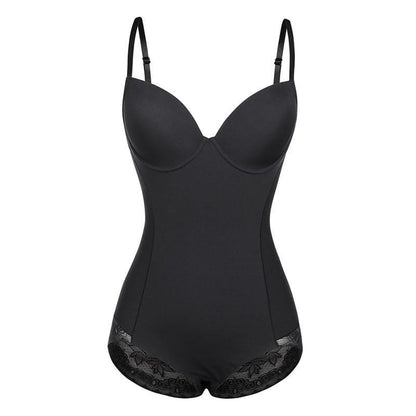 Dam Bodysuit – Sömlös Passform – Justerbara Band – Spetsdetalj – Formande Effekt