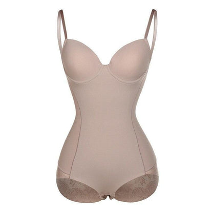 Dam Bodysuit – Sömlös Passform – Justerbara Band – Spetsdetalj – Formande Effekt