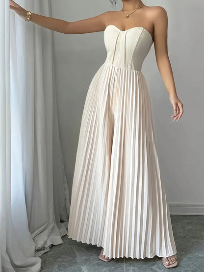 Dam Jumpsuit – Axelbandslös Korsettliv – Vida Ben – Elegant Veckad Design