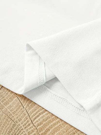 Dam T-shirt – Avslappnad Passform – Andningsbar Mix – Blommigt Tryck – Kort Ärm