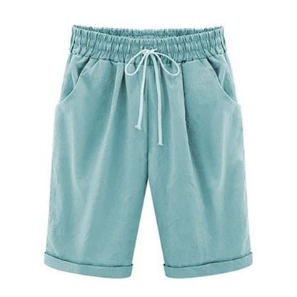 Damshorts – Avslappnad Passform – Andningsbar Mix – Resårmidja med Snörning