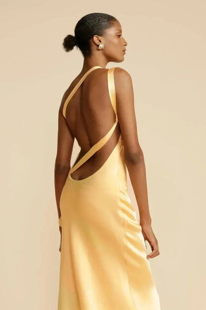 Dam Klänning – Maxilängd – Satin – Figurnära – Elegant Asymmetrisk One-Shoulder