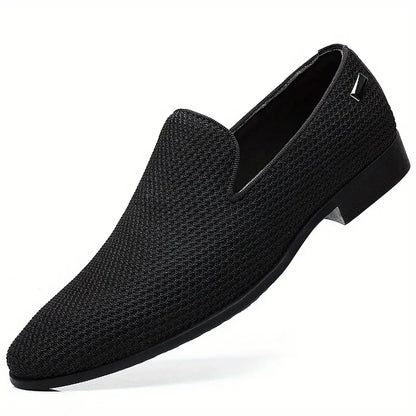 Herr Slip-on Skor - Läderimitation - Elastiska Paneler - Gummisula - Bekväm Casual