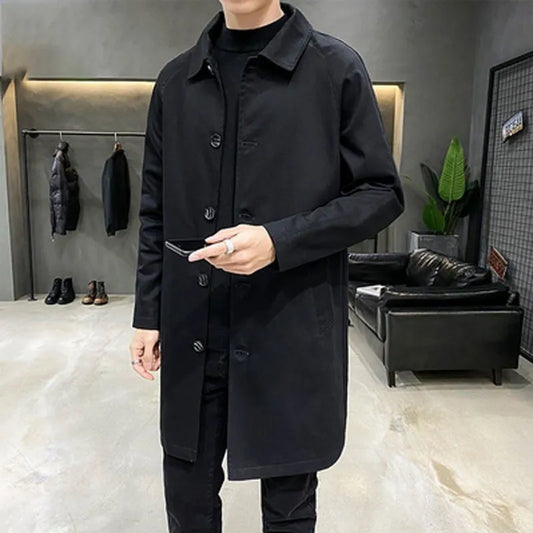 Herrtrenchcoat - Klassisk button-down - Skräddarsydd passform - Tidlös elegans
