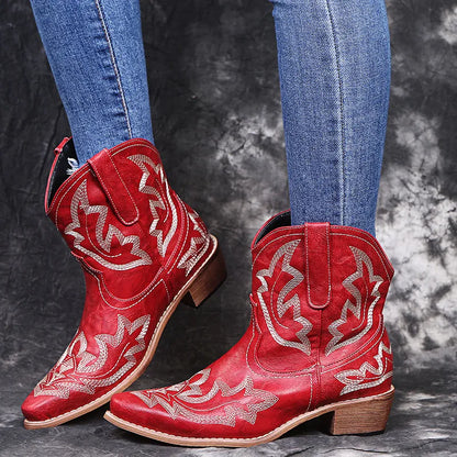Dam westernstil – broderade cowboystövlar
