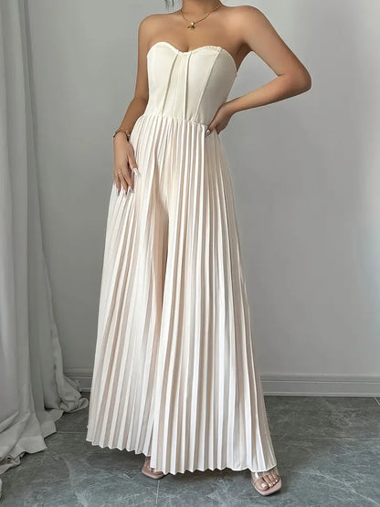 Dam Jumpsuit – Axelbandslös Korsettliv – Vida Ben – Elegant Veckad Design