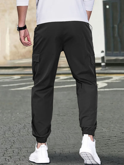 Herr Cargo-Joggers - Avslappnad Passform - Elastisk Midja - Flera Fickor