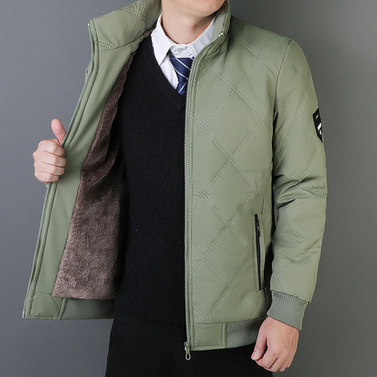 Herrjacka Quiltad – Regular fit – Ståkrage – Dragkedja – Ribbad mudd – Isolerad