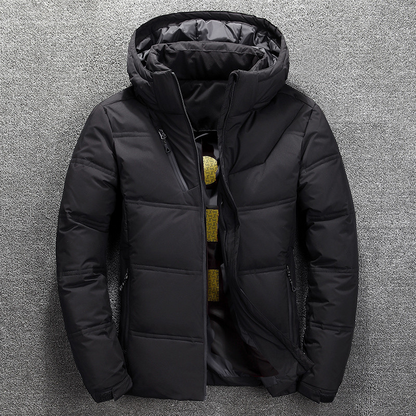 Herr Pufferjacka – Vattenavvisande – Regular Fit – Huva – Quilted – Dragkedjefickor