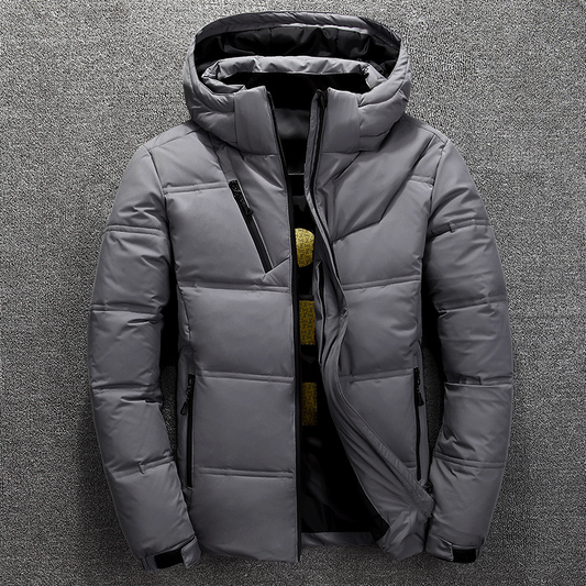 Herr Pufferjacka – Vattenavvisande – Regular Fit – Huva – Quilted – Dragkedjefickor