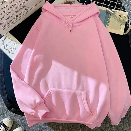 Dam Hoodie – Oversized Passform – Fleecekänsla – Känguruficka – Ribbad Mudd