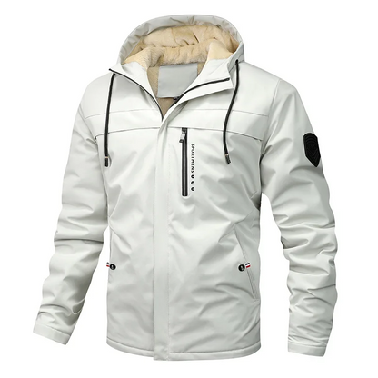 Herrjacka – Regular Fit – Vind- och Vattenavvisande – Fleecefodrad Huva – Dragkedjefickor
