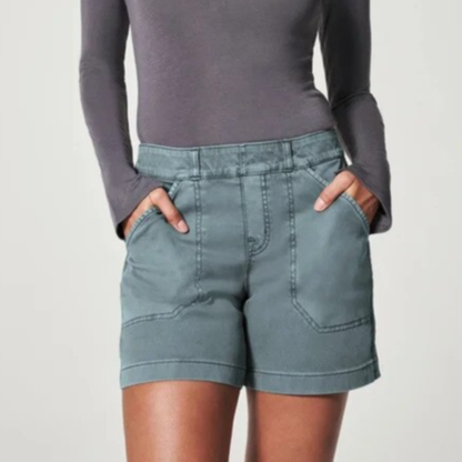 Damshorts - Bomull - Midjelång - Lös Passform - Stilren Design