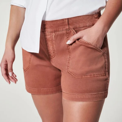 Damshorts - Bomull - Midjelång - Lös Passform - Stilren Design
