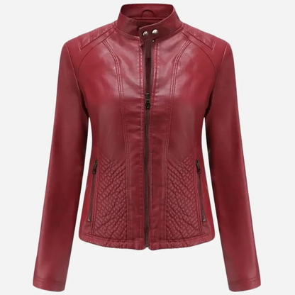 Damjacka – Slim Fit – Skuren i Fuskläder – Quiltade Paneler – Dragkedjestängning