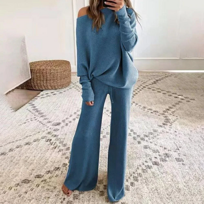 Damkläder Lounge-set – Oversized Passform – Ena Axel – Vida Byxor – Mjuk Stickad