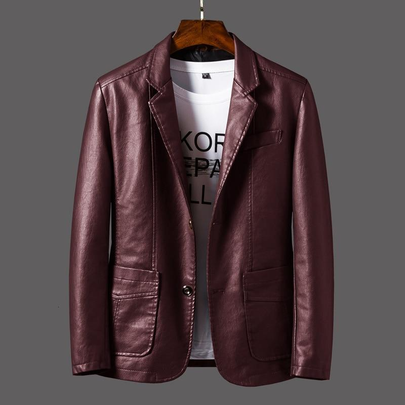 Herrar Blazer – Skräddarsydd Passform – Skinn – Enkelknäppt – Modern Siluett