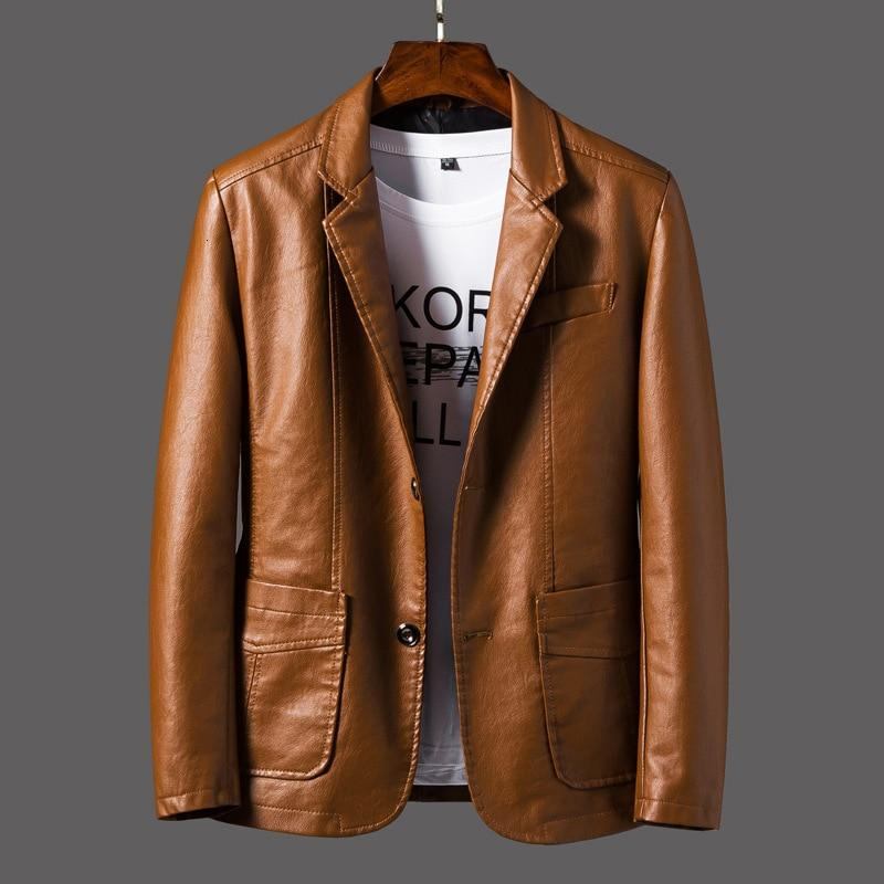 Herrar Blazer – Skräddarsydd Passform – Skinn – Enkelknäppt – Modern Siluett
