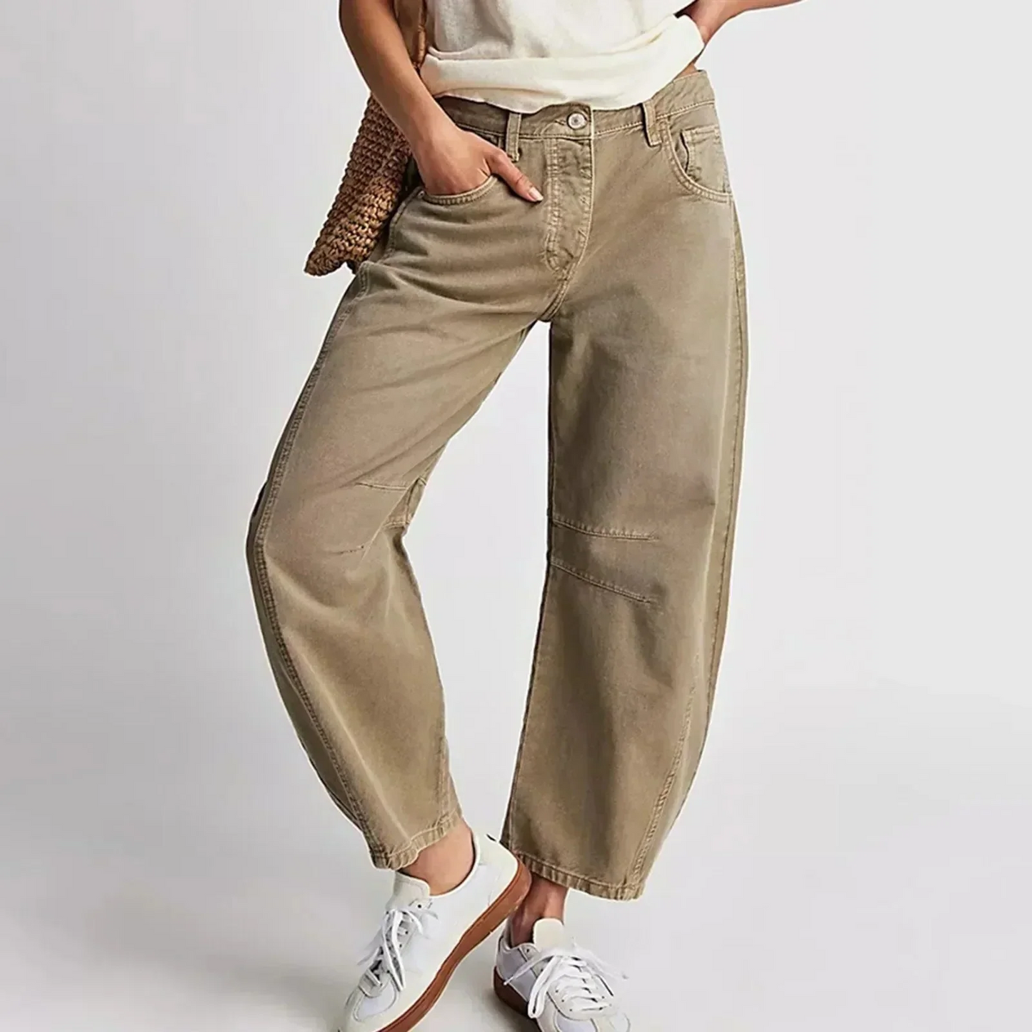 Damjeans – Vid Passform – Denim – Fullängd – Avslappnad Vardaglig Stil