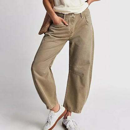 Damjeans – Vid Passform – Denim – Fullängd – Avslappnad Vardaglig Stil