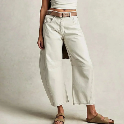 Damjeans – Vid Passform – Denim – Fullängd – Avslappnad Vardaglig Stil