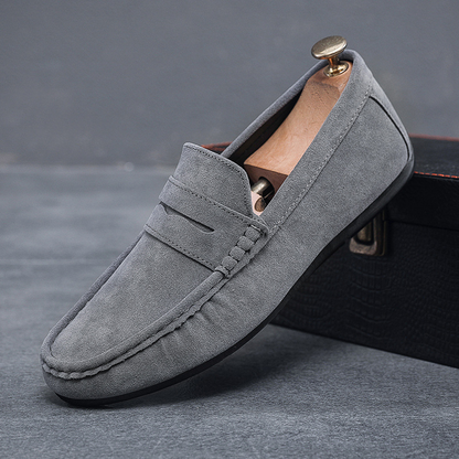 Herrloafers – Mockasinsiluett – Mjuk Mockakänsla – Slip-on – Pennyrem – Halkfri Sula