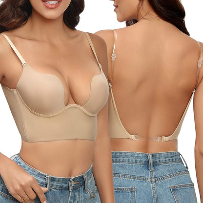 Dam Bhå – Rygglös Design – Underwire Stöd – Justerbara Band – Sömlös Passform