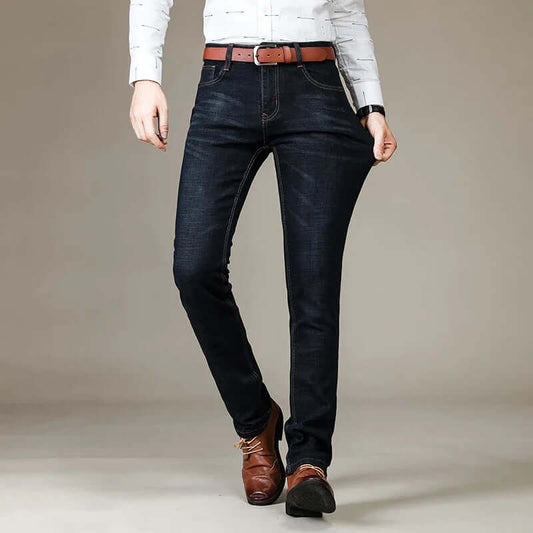 Herrjeans – Slim Fit Stretchdenim – Klassisk Design – Fullängd Smart Casual