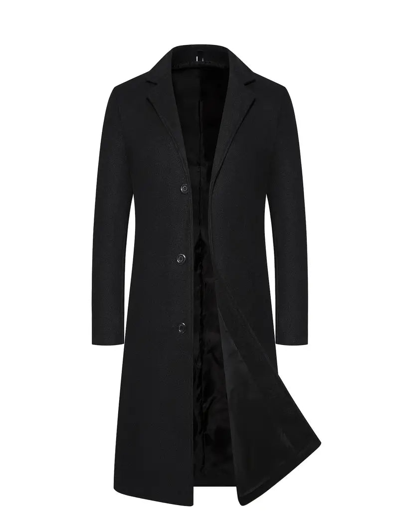 Herrrock – Lång Modell – Skräddarsydd Passform – Ull – Dubbelknäppt Design