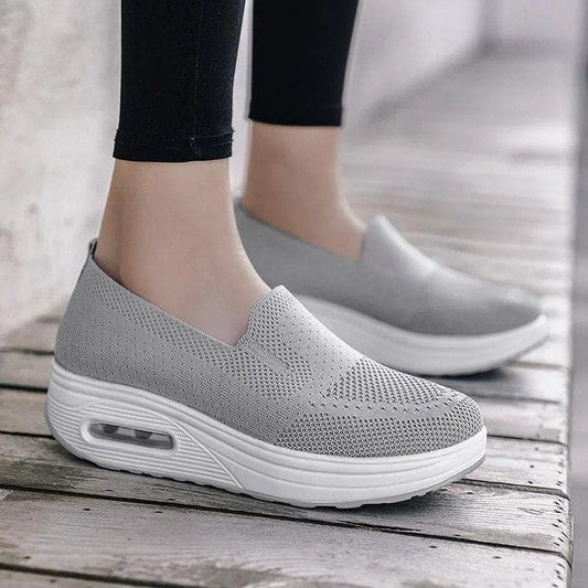 Damsneakers – Lättvikt Slip-on – Andningsbar Mesh – Dämpad Platåsula