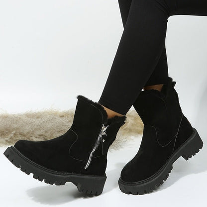 Dam Ankelboots – Mockaliknande – Dragkedja – Fuskpälsfoder – Halkfri Sula