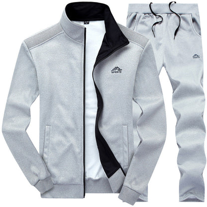 Herr Tracksuit – Mjuk Stickad – Standard Passform – Hel dDragkedja – Jogger Byxor