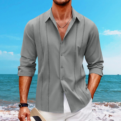 Herrskjorta – Avslappnad Passform – Lång Ärmar – Andningsbar Mix – Casual Look