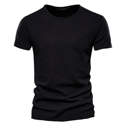 Herr T-shirt – Slim Fit – Kort Ärm – Rund Hals – Andningsbart Tyg – Minimalistisk Stil