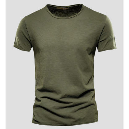 Herr T-shirt – Slim Fit – Kort Ärm – Rund Hals – Andningsbart Tyg – Minimalistisk Stil