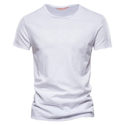 Herr T-shirt – Slim Fit – Kort Ärm – Rund Hals – Andningsbart Tyg – Minimalistisk Stil