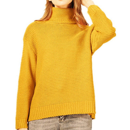 Damtröja med polokrage – Oversized passform – Chunky stickning – Ribbad kant