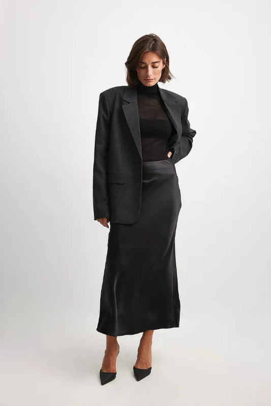 Dam Maxi Kjol – Elegant Rak Passform – Silkeslen Känsla – Formell Stil
