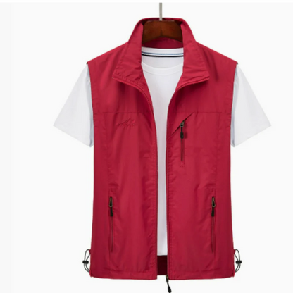 Herrväst – Regular Fit – Vindavvisande – Hög Krage – Flera Fickor – Outdoor