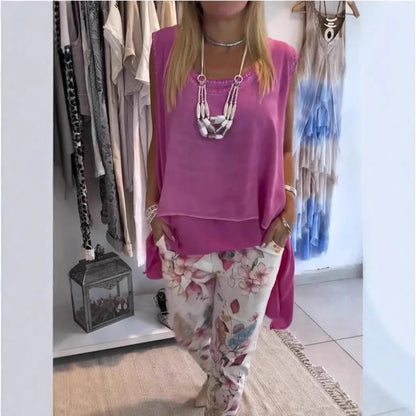 Damtop – Ärmös Lång Modell – Avslappnad Passform – Asymmetrisk Fåll – Bomullskänsla