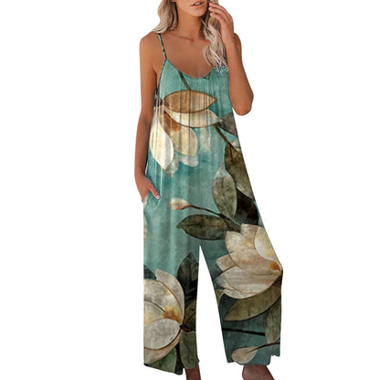Dam Jumpsuit – Avslappnad Passform – Vida Ben – Spagettiband – Bomullskänsla