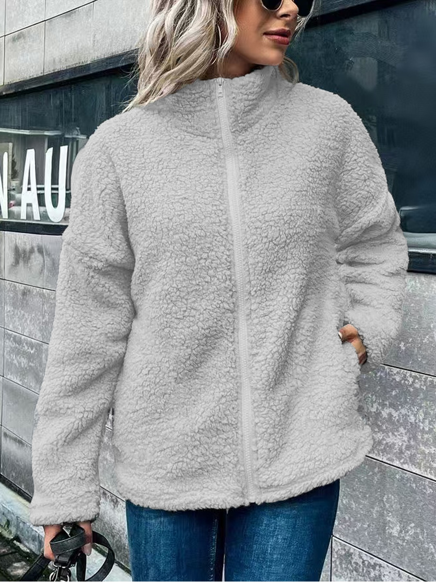 Dam Jacka Fleece – Oversize Passform – Ståkrage – Lång ärm – Ullmix varm Modell