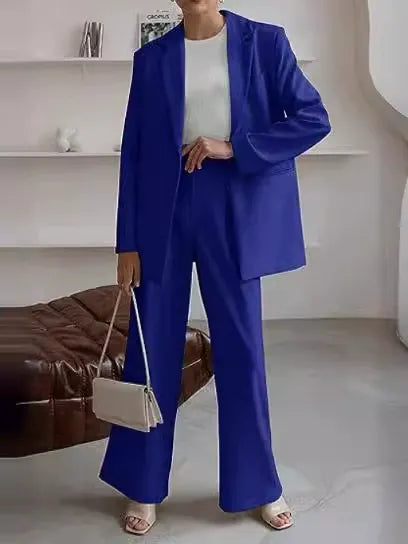 Damkostym – Rak Passform – Ullmix – Enkelknäppt Minimalistisk Design