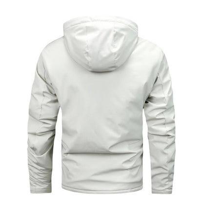Herrjacka – Regular Fit – Vind- och Vattenavvisande – Fleecefodrad Huva – Dragkedjefickor