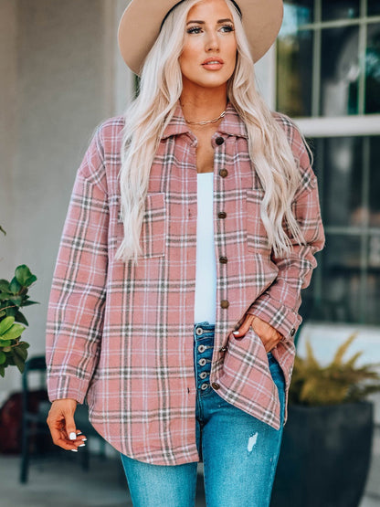 Damkofta – Oversized Passform – Rutmönster – Knäppning – Mjuk Bomullskänsla